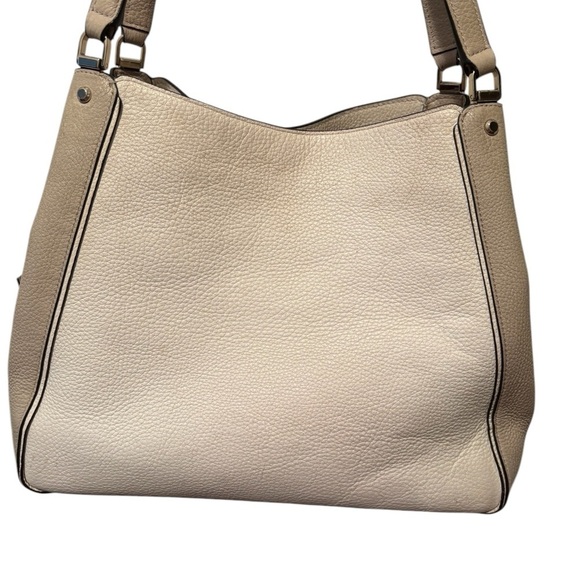 Kate Spade Leila Medium Triple Compartment Shoulder Bag Tan Cream Colorblock - Picture 6 of 12
